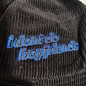 H&M Black Corduroy Bucket Hat with "Blue Details"  ( Brand New 💯 )